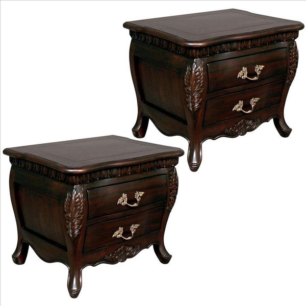 Design Toscano Sorbonne French Nightstand Bombe Tables: Set of Two AF92642